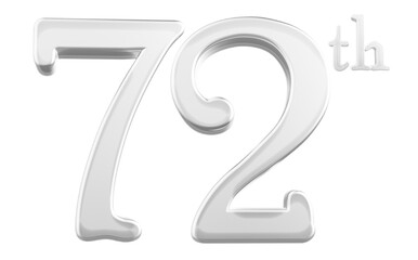 Naklejka premium 72 nd anniversary - white number anniversary