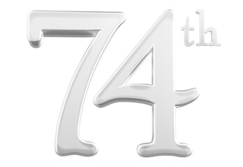 74 th anniversary - white number anniversary