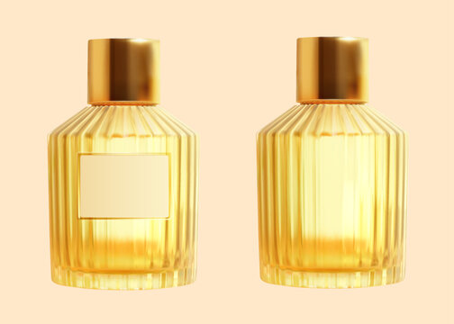 3D glass perfume bottle set