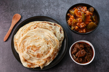 Kerala parathas porotta roti parotta barotta naan layered flatbread made from maida or whole wheat...
