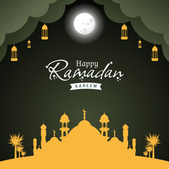 Ramadan holy month greeting card design