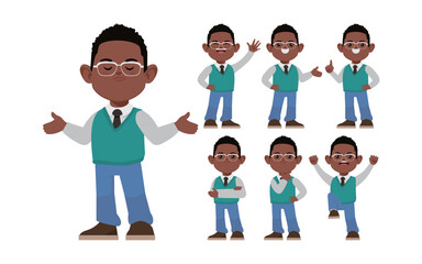 Office worker with different poses