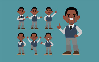 Office worker with different poses