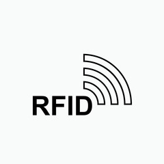 RFID or Radio Frequency Identification Vector Icon for Apps and Websites. 