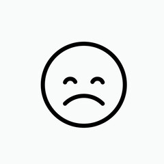 Sad Emoji Faces Vector Icon for Apps and Websites.    