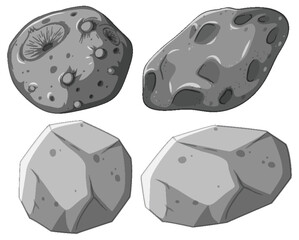 Set of Asteroids stone rock