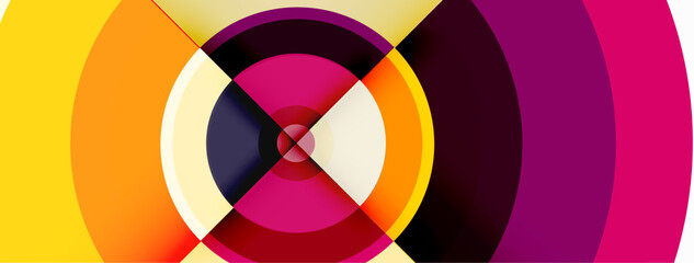 Obraz premium Circles with shadows trendy minimal geometric composition abstract background