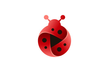 Ladybug Play Button Logo