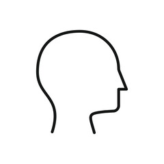 Editable Icon of Human Head Side, Vector illustration isolated on white background. using for Presentation, website or mobile app