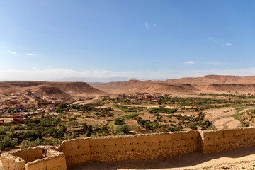 Desert view of Ait Benhaddou in Morocco