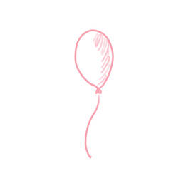 pink balloon isolated on white background