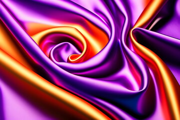 Obraz na płótnie Canvas 紫のサテンの生地　ドレープ　背景素材 generative ai