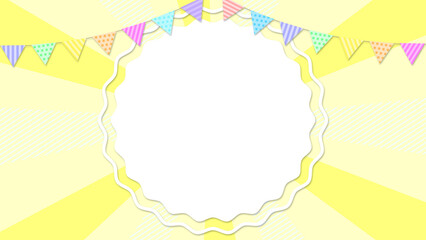 ガーランドと放射状の背景