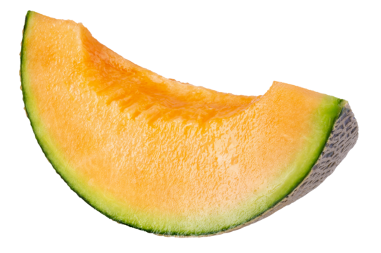 Melon and Slice of melon isolated on a transparent background