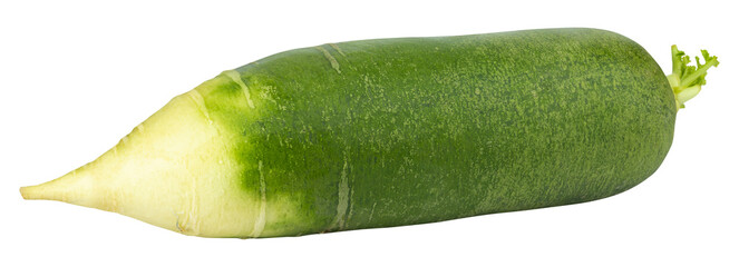 Green radish isolated on a transparent background