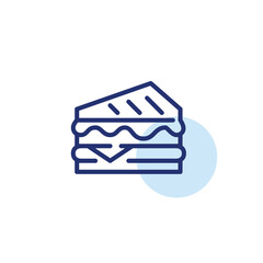 Grilled club sandwich icon. Takeaway fast food lunch. Pixel perfect, editable stroke design