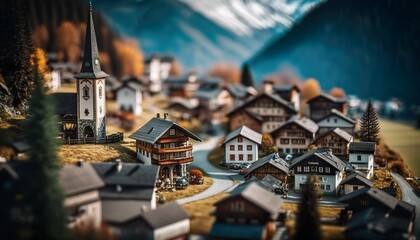 An enchanting village in the Austrian Alps taken with a Pentax K  Generative AI