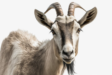 close up of a goat isolated made with generative ai