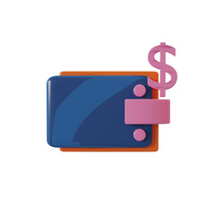 Wallet icon in 3d render style