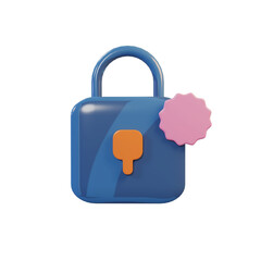lock icon on button in 3d style