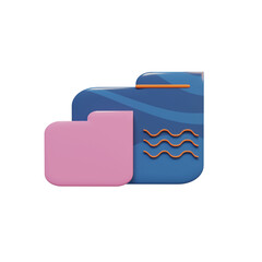 Folder illustration in 3d render style