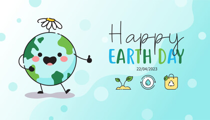 Earth day poster concept. 22 April vector banner background.