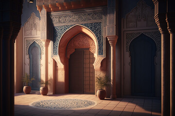 Main inside the Grand Mosque, inside Mosque Generative Ai