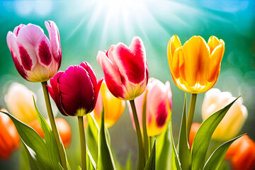 Tulips in spring, create arts with this tulip spring wallpaper that conveys the beauty and serenity of nature 10k resolution