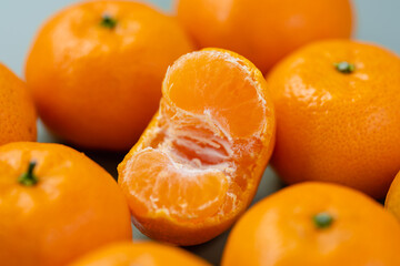 tangerines on a pure background