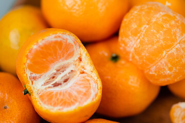 tangerines on a pure background