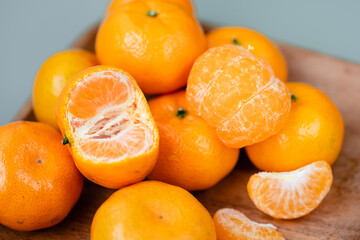 tangerines on a pure background