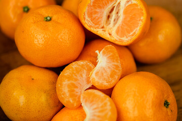 tangerines on a pure background