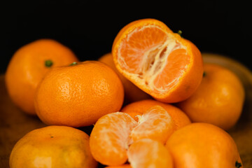 tangerines on a pure background