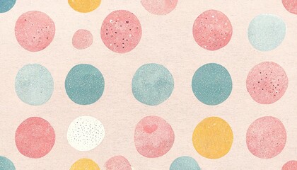 kawaii polka dots with soft color created with generative AI technology