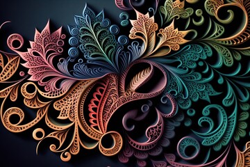 colorfull lace pattern Created with generative AI technology