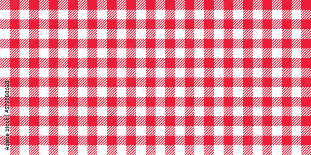 Poster gingham seamless pattern. red and white vichy background texture. checked tweed plaid repeating wall