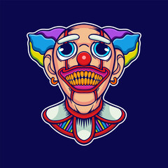 Scary clown head vector