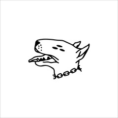 vector doodle illustration of a dog's head