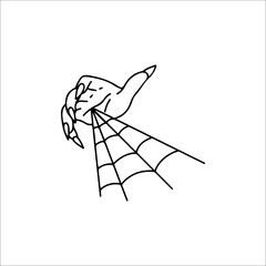 vector illustration of hand with cobwebs concept