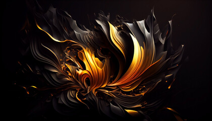 Explosive crazy abstraction of bright saturated watercolor colors on dark background