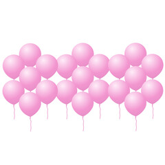 pink balloons isolated on white