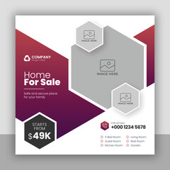 Real estate business social media post and web banner template