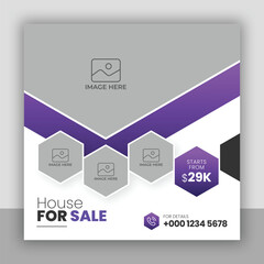 Real estate business social media post and web banner template