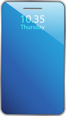 Blank smartphone screen front view..