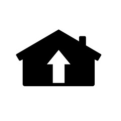 House Icon with an arrow as the door real estate icon vector illustration