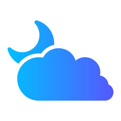 cloudy night gradient icon