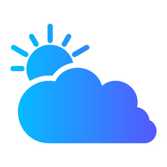 clouds and sun gradient icon
