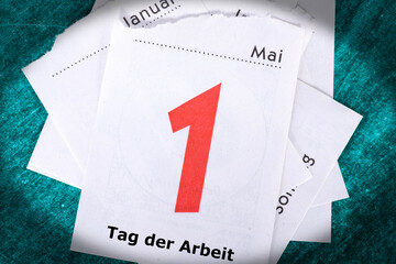 Ein Kalender und 1 Mai Tag der Arbeit