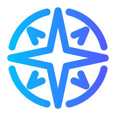 wind rose gradient icon