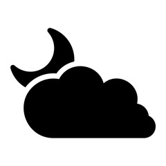 cloudy night glyph icon